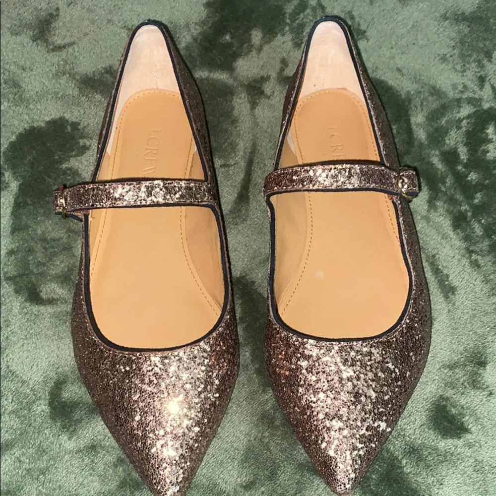 J. Crew Glittery Mary Jane Flats - Picture 1 of 2